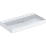 Lavabo Geberit ONE CleanDrain: 90x48cm, Toma de grifo=Sin, Rebosadero=Sin, Lavabo: blanco/KeraTect, Tapa: blanco brillante